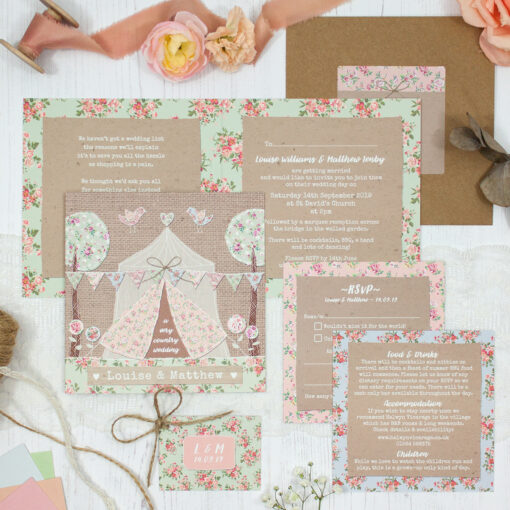 Country Wedding showing invitation