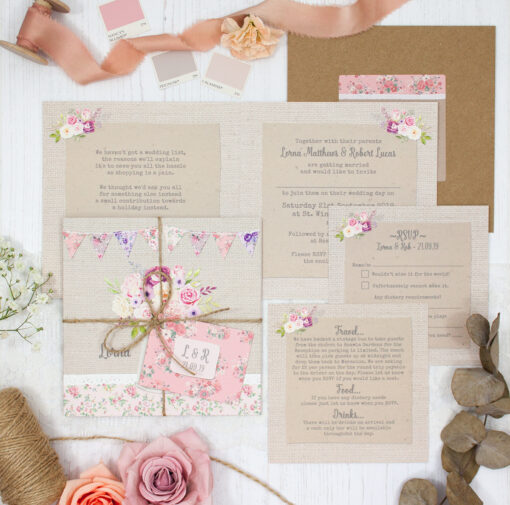 Floral Blooms Wedding showing invitation