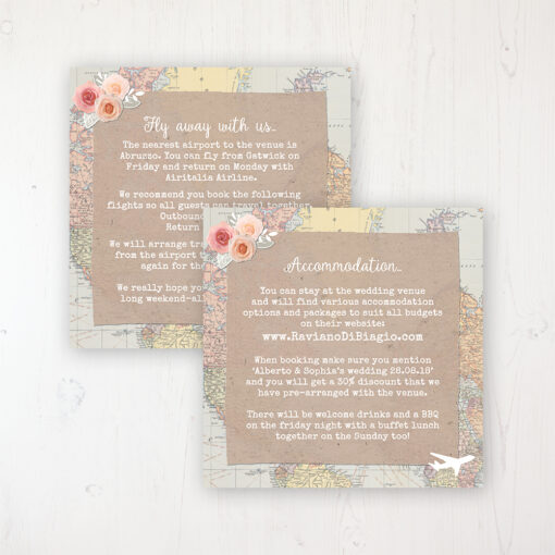 Adventure Wedding Info Insert Card Personalised Front & Back