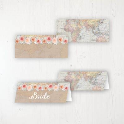 Adventure Wedding Place Name Cards Blank and Personalised with Flat or Folded Option