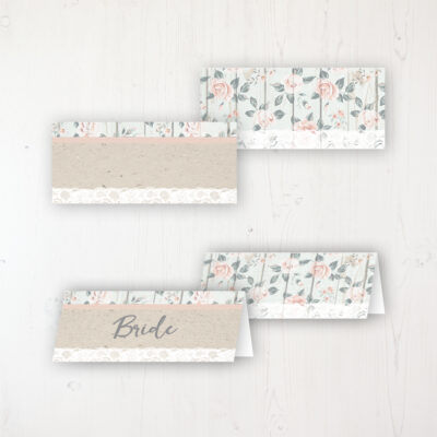 Apricot Sunrise Wedding Place Name Cards Blank and Personalised with Flat or Folded Option