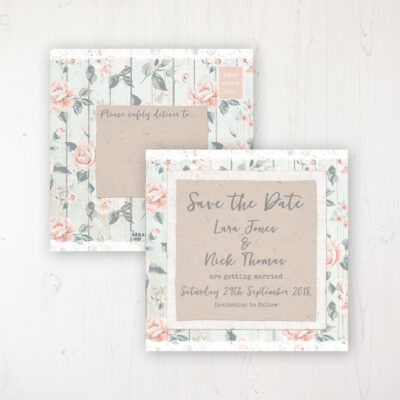 Apricot Sunrise Wedding Save the Date Postcard Personalised Front & Back