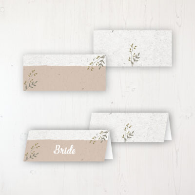 Botanical Garden Wedding Place Name Cards Blank and Personalised with Flat or Folded Option
