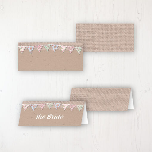 Country Wedding Place Name Cards Blank and Personalised with Flat or Folded Option
