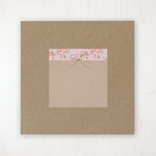 Floral Furrows Wedding Envelope Label on Rustic Brown Envelope