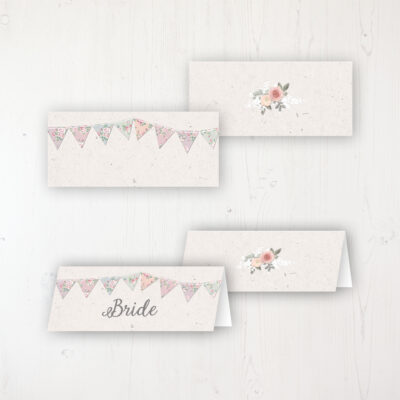 Going to the Chapel Wedding Place Name Cards Blank and Personalised with Flat or Folded Option