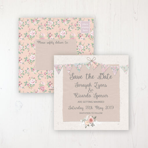 Going to the Chapel Wedding Save the Date Postcard Personalised Front & Back