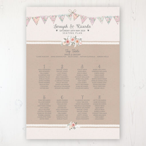 Going to the Chapel Wedding Table Plan Poster Personalised with Table and Guest Names