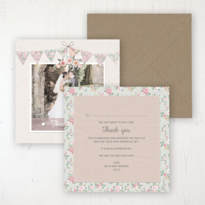 Going to the Chapel Wedding Thank You Card - Flat Personalised with a Message & Photo