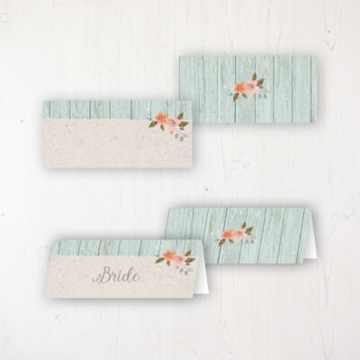 Prairie Peach Wedding Place Name Cards Blank and Personalised with Flat or Folded Option