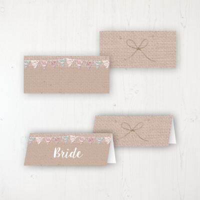 Rustic Barn Wedding Place Name Cards Blank and Personalised with Flat or Folded Option