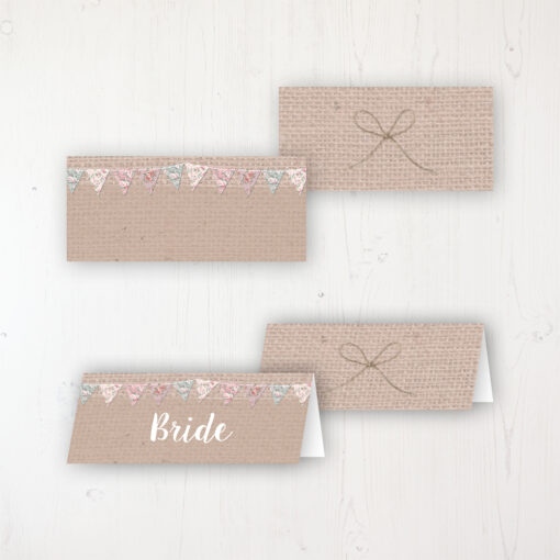 Rustic Barn Wedding Place Name Cards Blank and Personalised with Flat or Folded Option