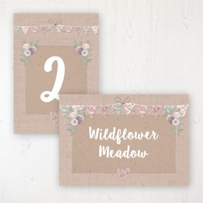 Rustic Barn Wedding Table Name & Number Personalised Table Name Card and Number Card