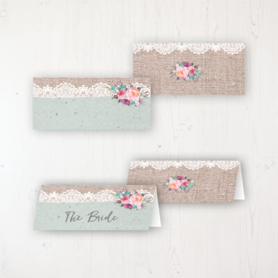 Rustic Farmhouse Wedding Place Name Cards Blank and Personalised with Flat or Folded Option