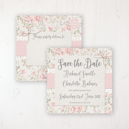 Summer Breeze Wedding Save the Date Postcard Personalised Front & Back