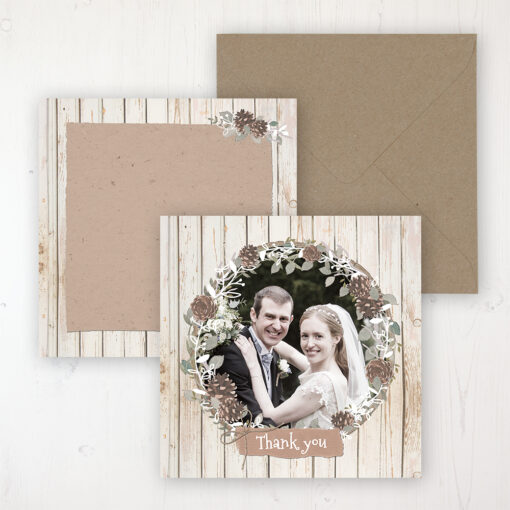 Wild Woodland Wedding with a photo and with space to write own message