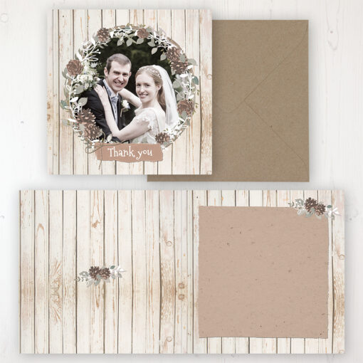 Wild Woodland Wedding Thank You Card - Folded Personalised with a Message & Photo