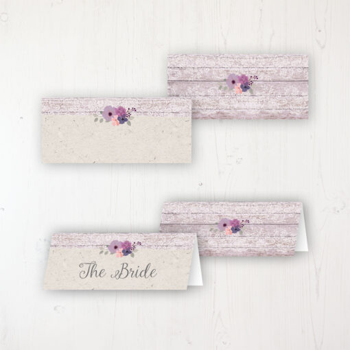Wisteria Garden Wedding Place Name Cards Blank and Personalised with Flat or Folded Option