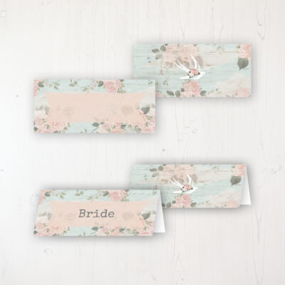 Dancing Swallows Wedding Place Name Cards Blank and Personalised with Flat or Folded Option