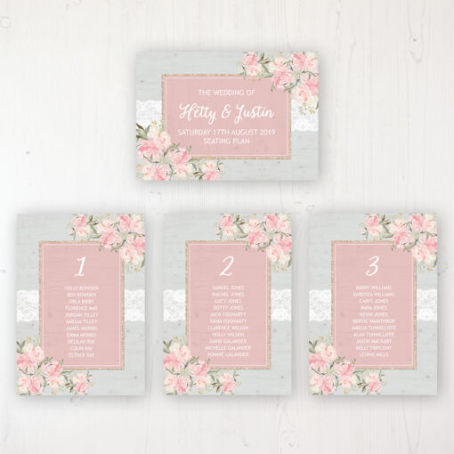 Enchanted Garden Wedding Table Plan Cards Personalised with Table Names and Guest Names