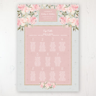 Enchanted Garden Wedding Table Plan Poster Personalised with Table and Guest Names