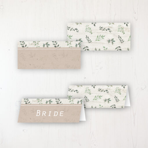 Evergreen Forest Wedding Place Name Cards Blank and Personalised with Flat or Folded Option