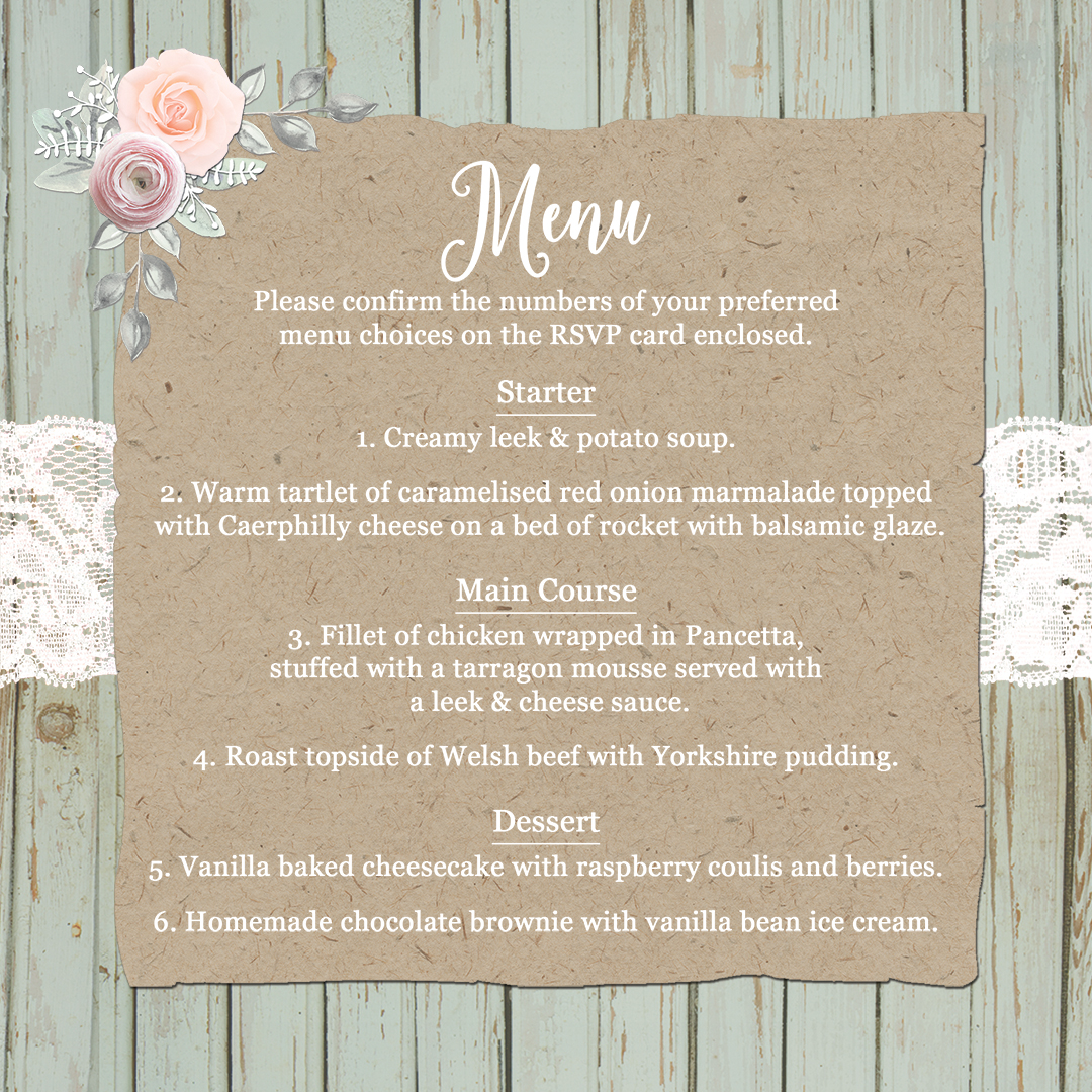 Example of Menu Options on an Info Card in Ophelia Sage design at Sarah Wants