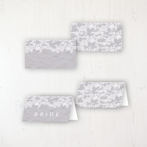 Floraison Lace Wedding Place Name Cards Blank and Personalised with Flat or Folded Option