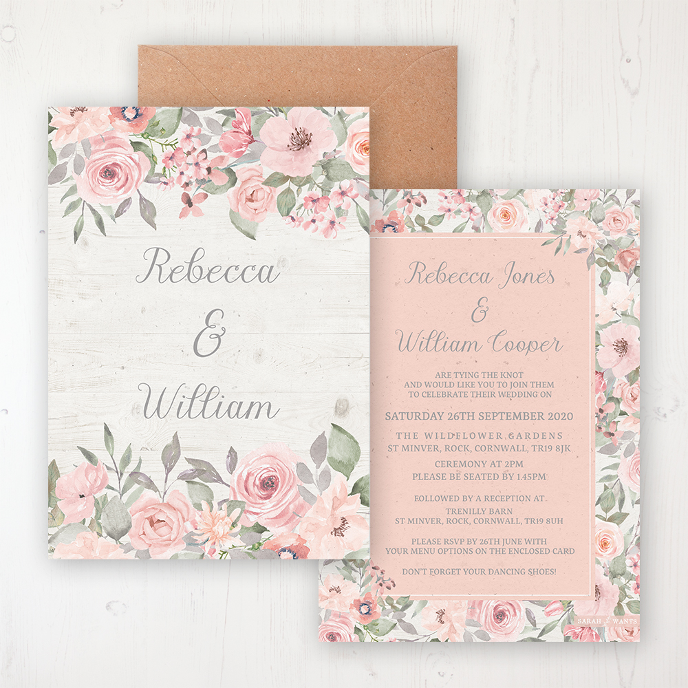Wedding Evening Invitations & Envelopes 1 Pack of 8 Summer Blossom Collection You are Invited to The Evening Reception
