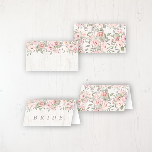 Summer Afternoon Wedding Place Name Cards Blank and Personalised with Flat or Folded Option